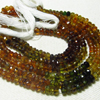 14 Inches - Micro Faceted AAA Petrol Tourmaline Rondell - -Micro Faceted Rondell -Rich Tourmaline - Size - 4 mm